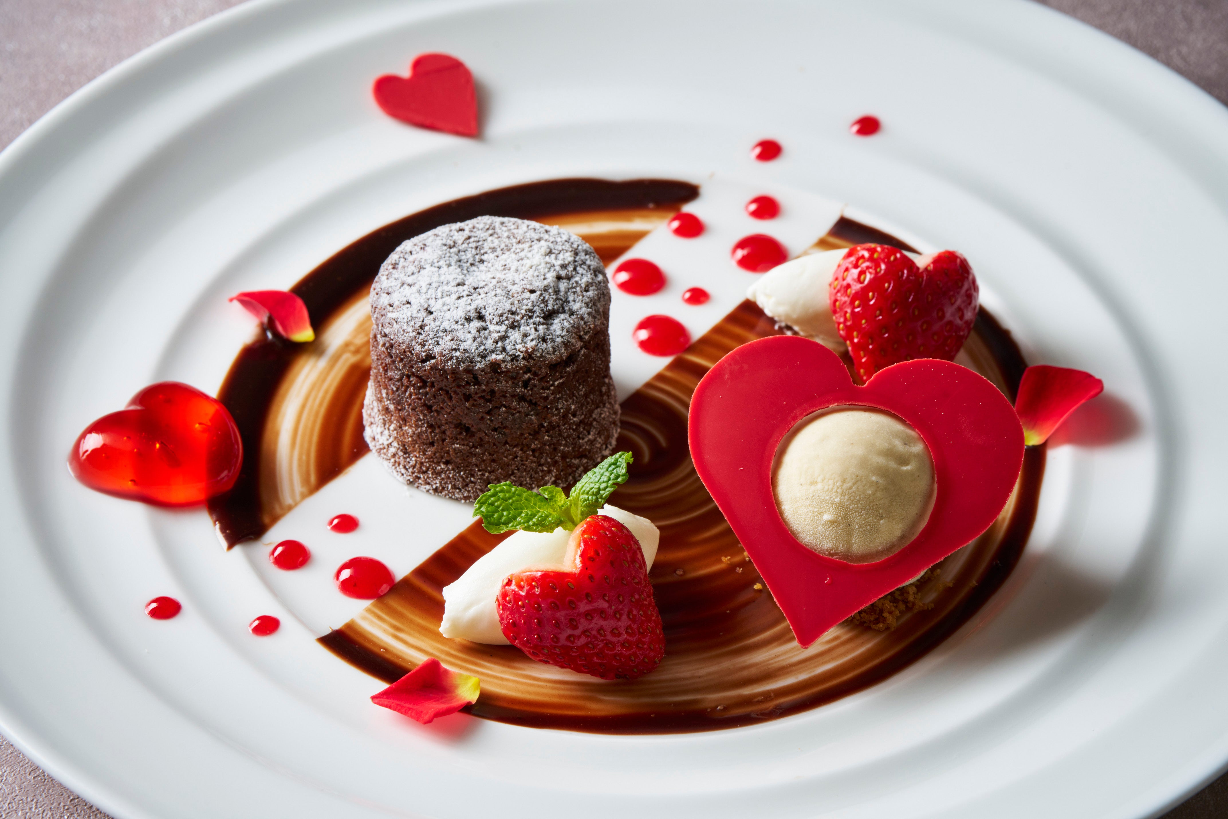 フォンダンショコラとアカシア蜂蜜のアイスクリーム