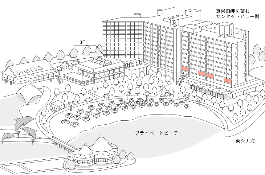 ルネッサンスリゾート オキナワ外観イラスト